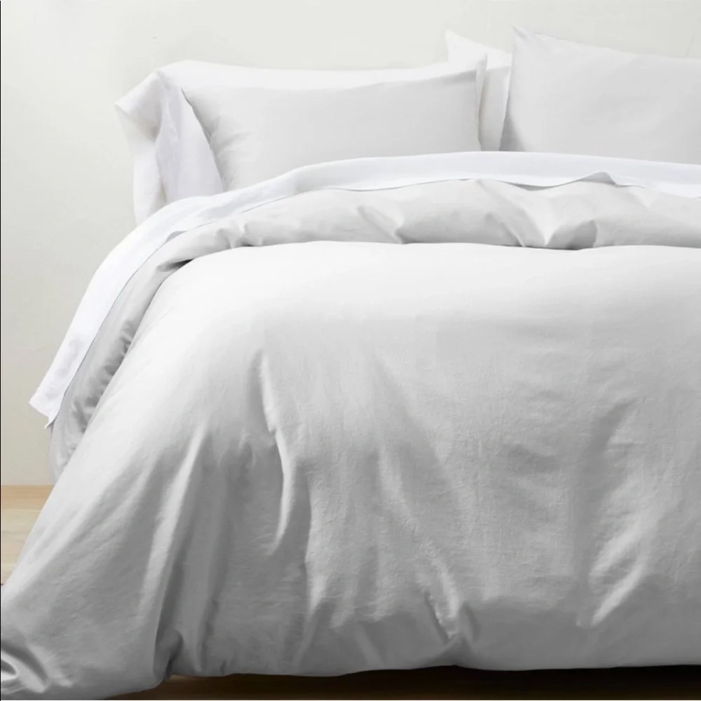 CASALUNA sateen duvet set-light gray-f/Queen